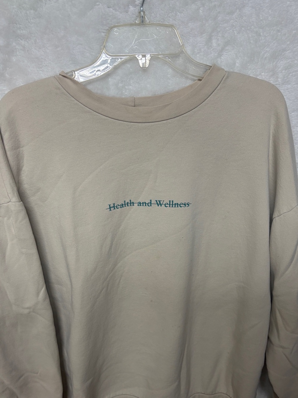Beige 'Health and Wellness' Crewneck Sweatshirt Call Her Daddy
